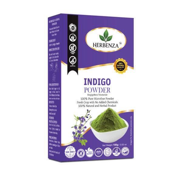 Herbenza Herbal Indigo Powder – Natural Hair Color & Care 100g