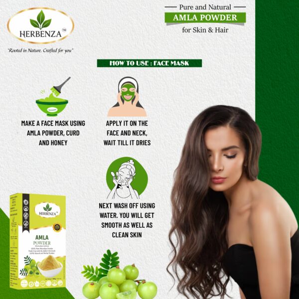 Herbenza 100% Natural Amla Powder – For Healthy Hair & Skin 100g - Image 6