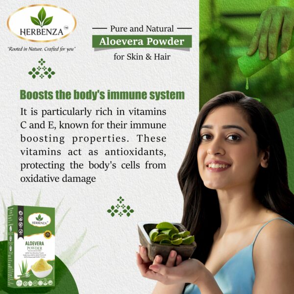 Herbenza Aloe Vera Powder – 100% Natural Skin & Hair Care 100g - Image 2