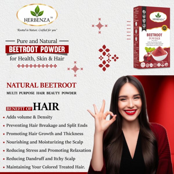 Herbenza Herbal Beetroot Powder – Natural Energy & Vitality Boost 100g - Image 5
