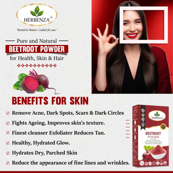 Herbenza Herbal Beetroot Powder – Natural Energy & Vitality Boost 100g - Image 4