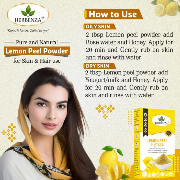Herbenza Herbal Lemon Powder – Natural Zest for Health & Beauty 100g - Image 5