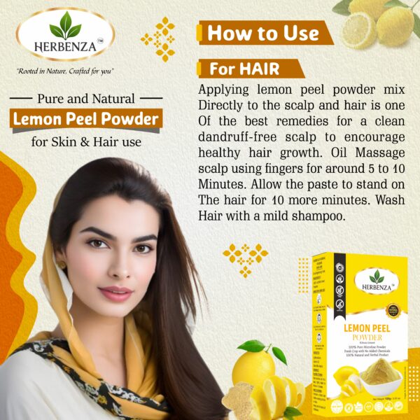 Herbenza Herbal Lemon Powder – Natural Zest for Health & Beauty 100g - Image 4