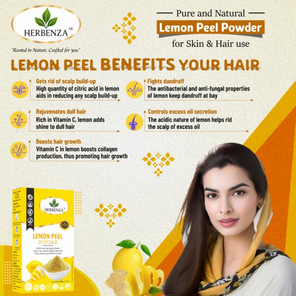 Herbenza Herbal Lemon Powder – Natural Zest for Health & Beauty 100g - Image 3