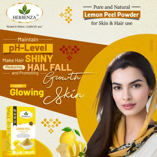 Herbenza Herbal Lemon Powder – Natural Zest for Health & Beauty 100g - Image 2