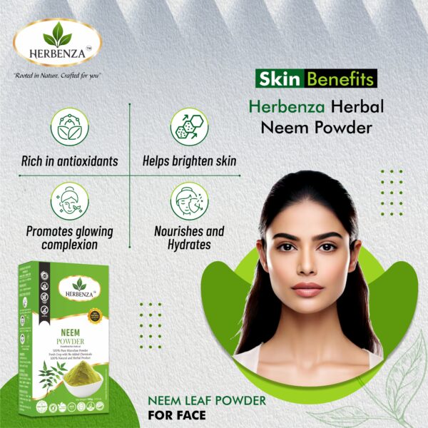 Herbenza Herbal Neem Powder – Natural Skin & Hair Care 100g - Image 3