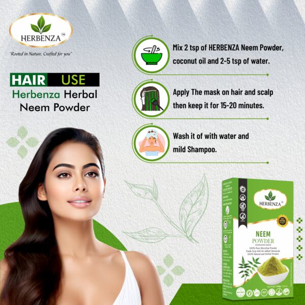Herbenza Herbal Neem Powder – Natural Skin & Hair Care 100g - Image 6
