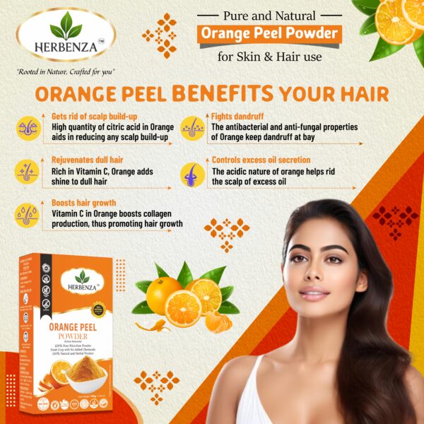 Herbenza Herbal Orange Peel Powder – Natural Skin & Hair Care 100g - Image 5