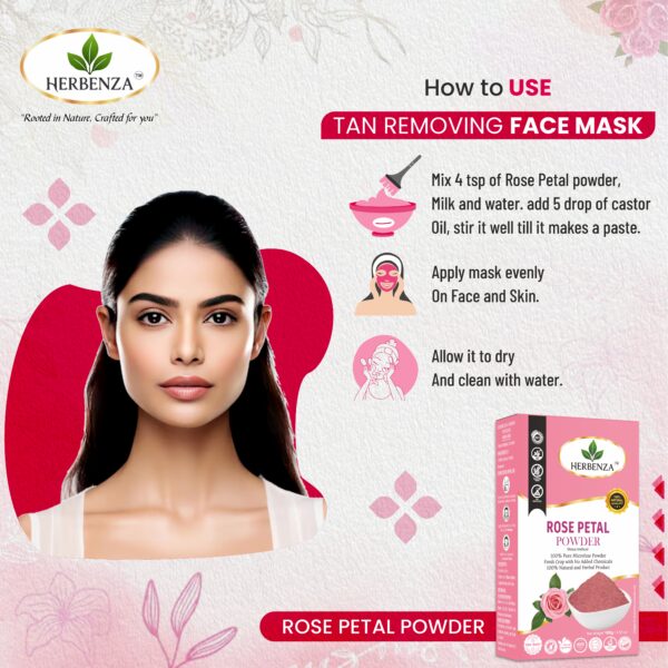 Herbal Rose Petal Powder – Natural Skin & Hair Care 100g - Image 5