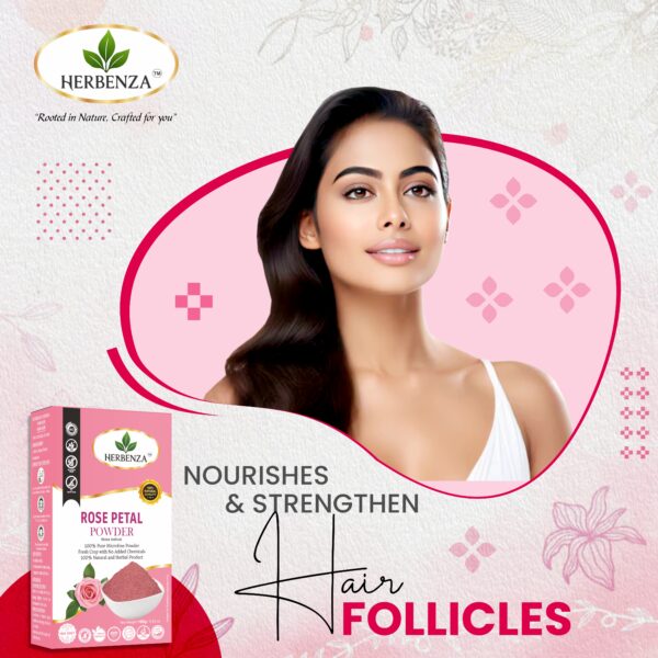 Herbal Rose Petal Powder – Natural Skin & Hair Care 100g - Image 6