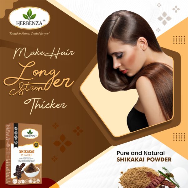 Herbenza Shikakai Powder – Natural Hair Cleanser & Conditioner 100g - Image 3